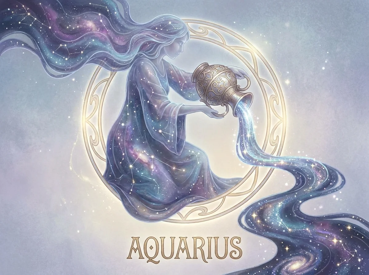 Aquarius horoscope sign illustration