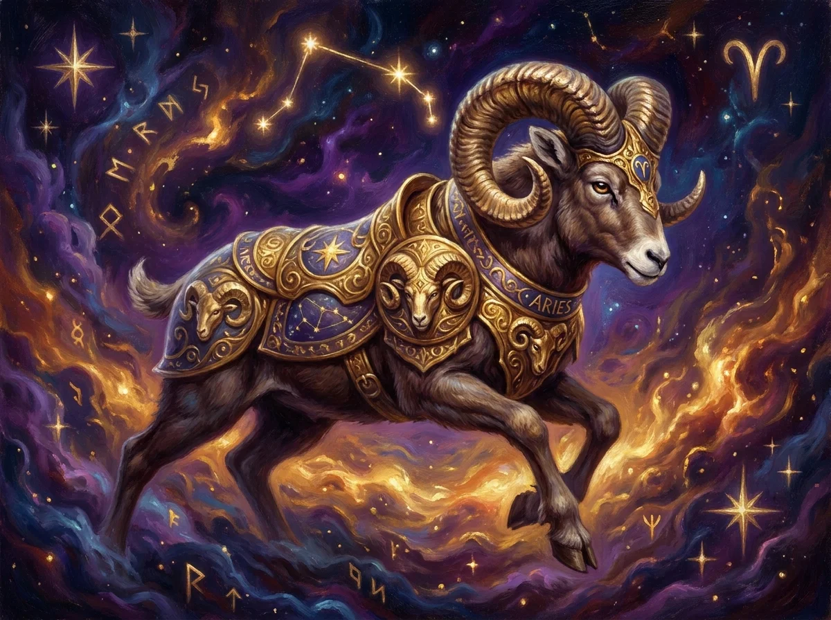 Aries horoscope sign illustration