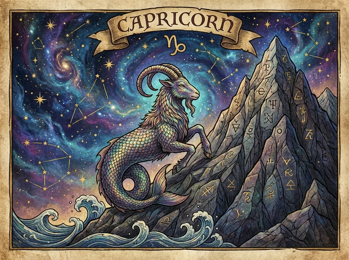 Steinbock horoscope sign illustration