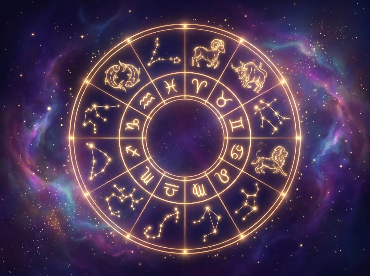 Daily horoscope reading illustration