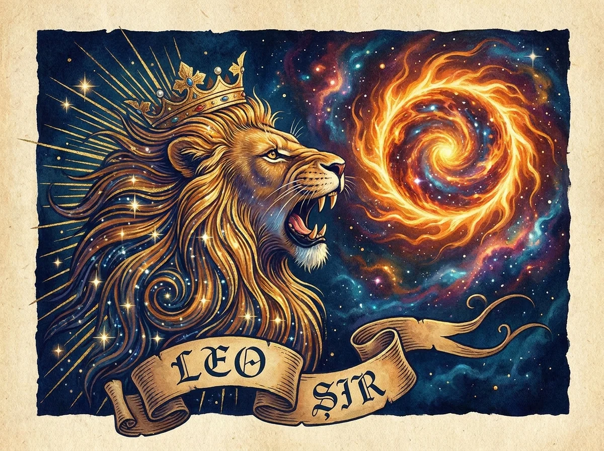 Leo horoscope sign illustration