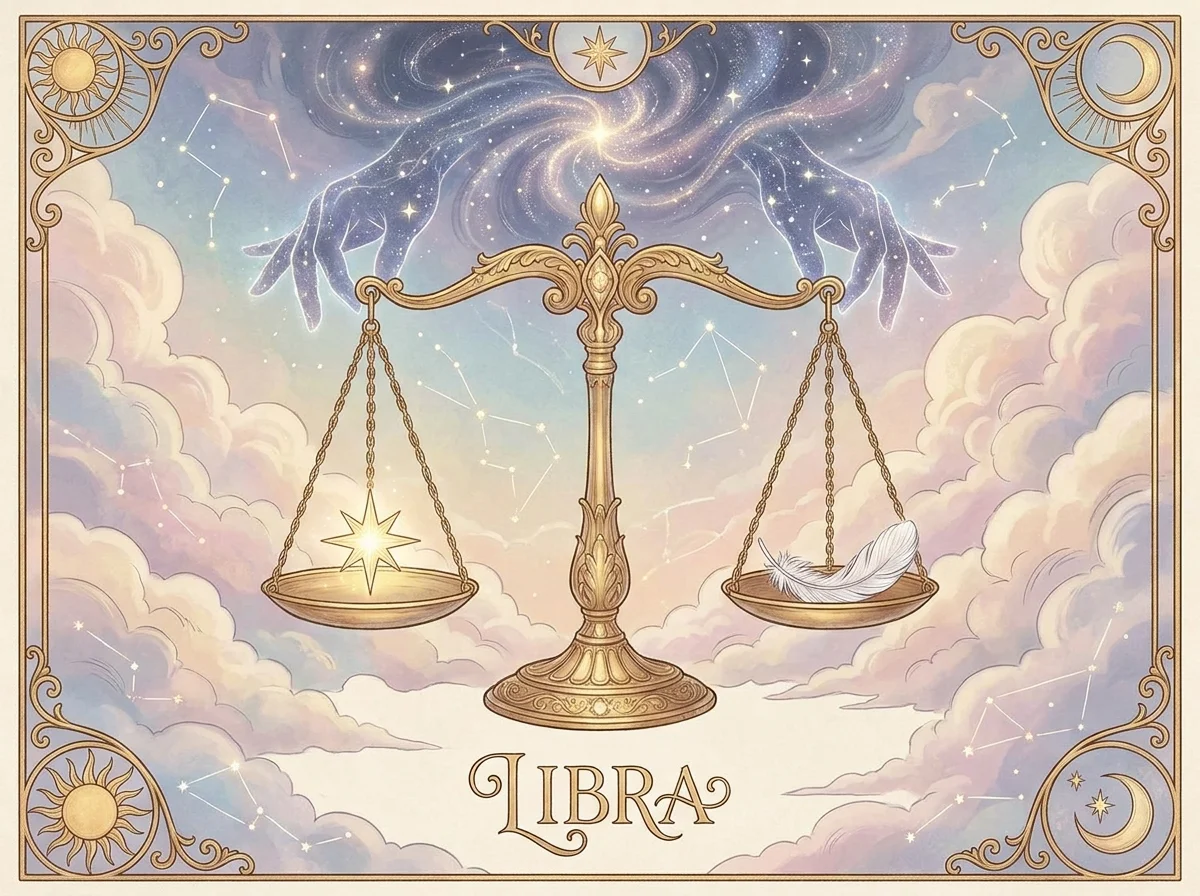 Libra horoscope sign illustration