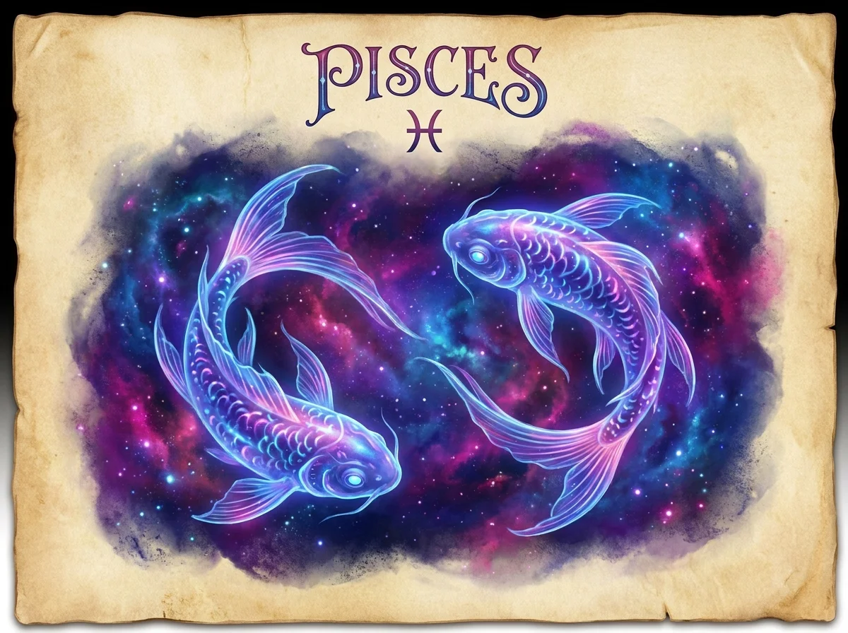 Balıq horoscope sign illustration