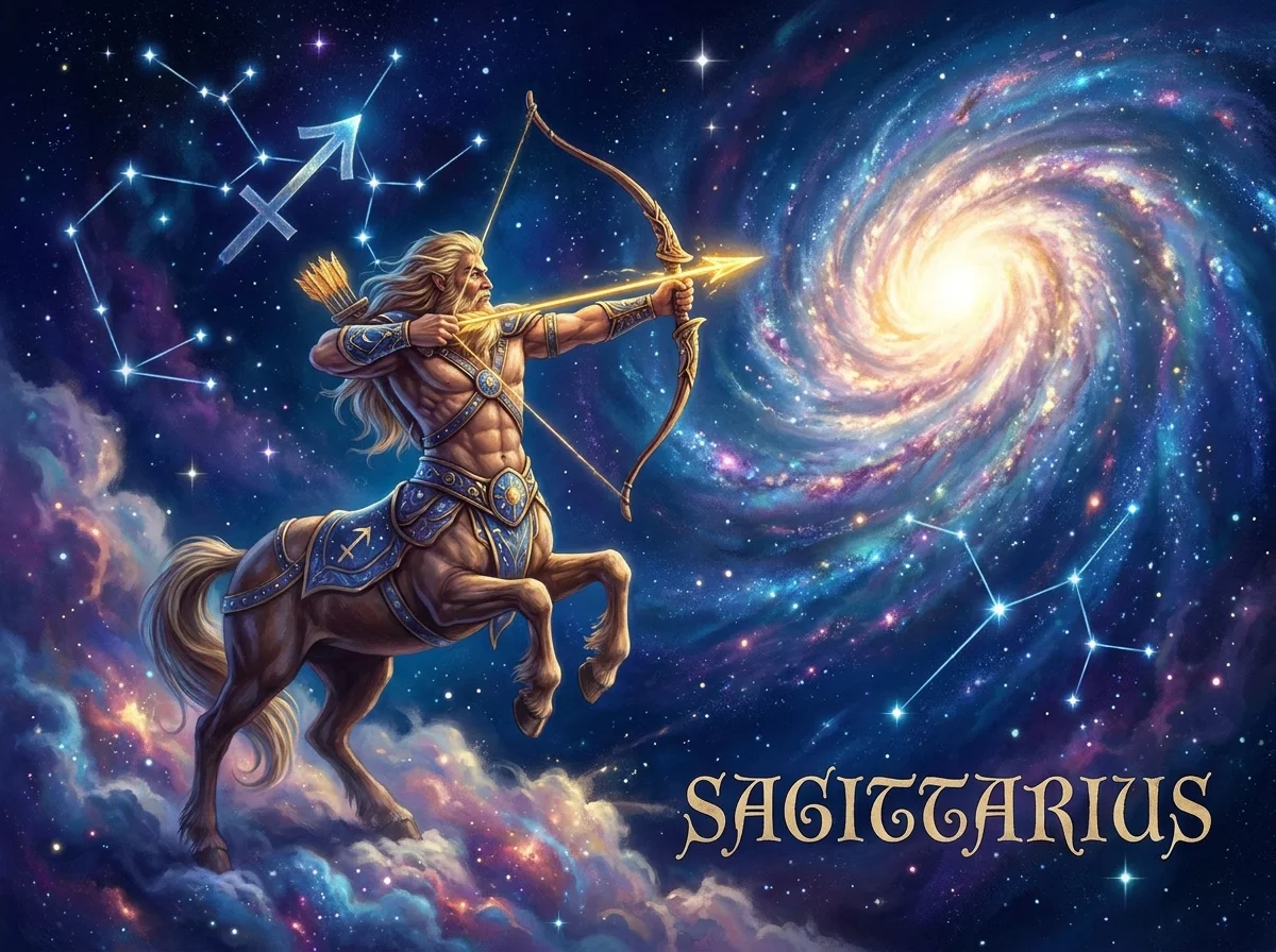 Sagittario horoscope sign illustration
