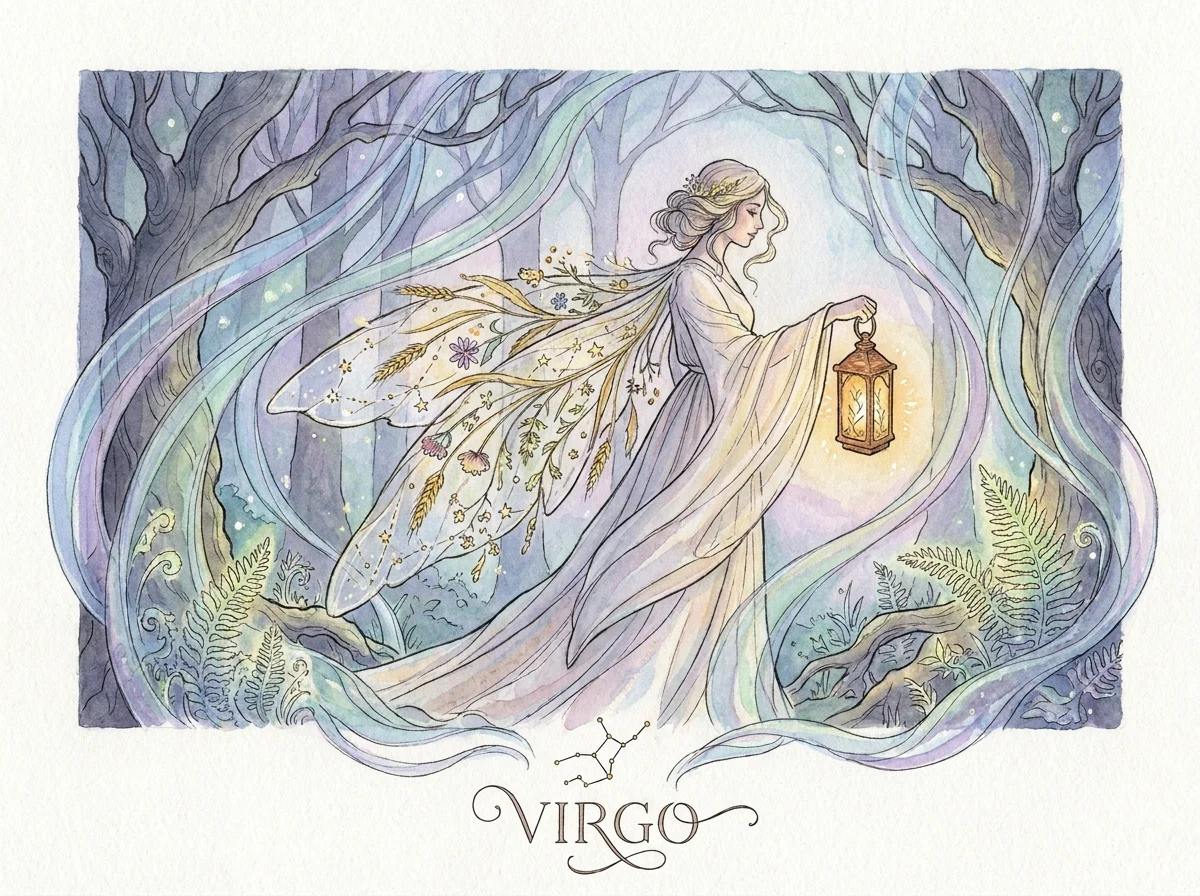 العذراء horoscope sign illustration